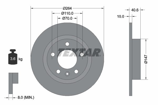 Brake Disc TEXTAR 92186403