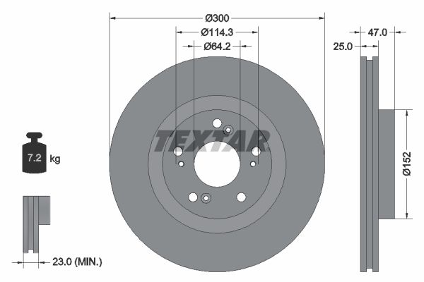 Brake Disc TEXTAR 92186503