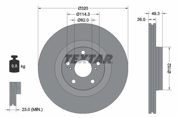 Brake Disc TEXTAR 92195303