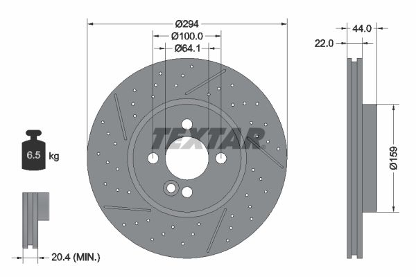 Brake Disc TEXTAR 92196703