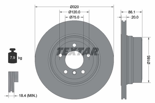 Brake Disc TEXTAR 92202003