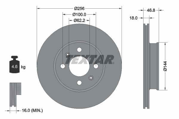 Brake Disc TEXTAR 92204900