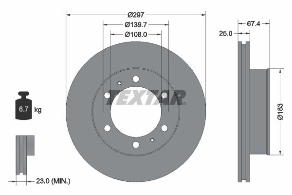 Brake Disc TEXTAR 92222600