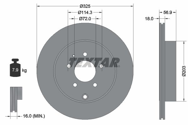 Brake Disc TEXTAR 92223603