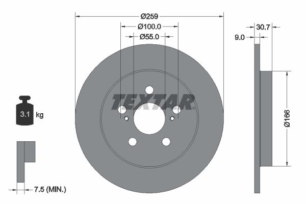 Brake Disc TEXTAR 92224003