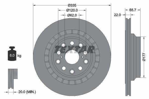 Brake Disc TEXTAR 92224503