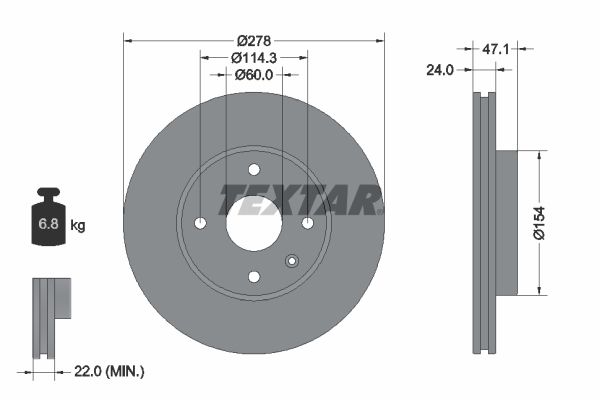 Brake Disc TEXTAR 92227303