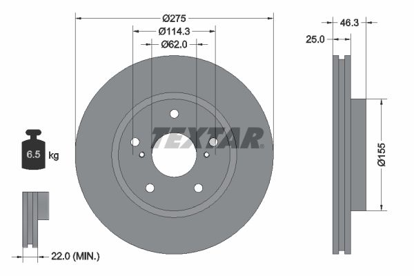 Brake Disc TEXTAR 92232703