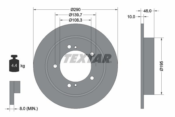 Brake Disc TEXTAR 92237300