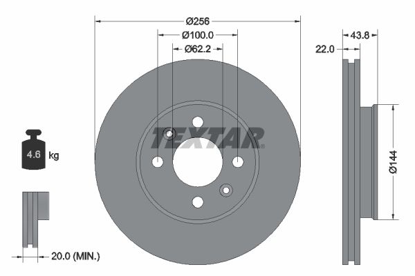 Brake Disc TEXTAR 92237903