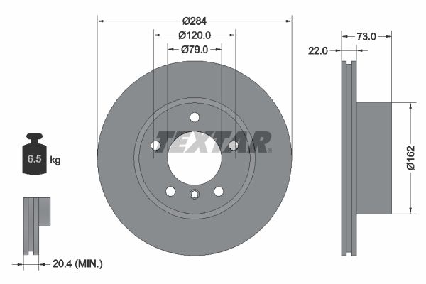 Brake Disc TEXTAR 92238403