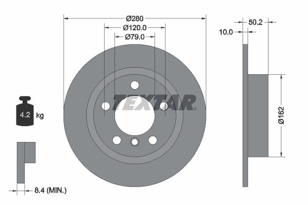 Brake Disc TEXTAR 92238703