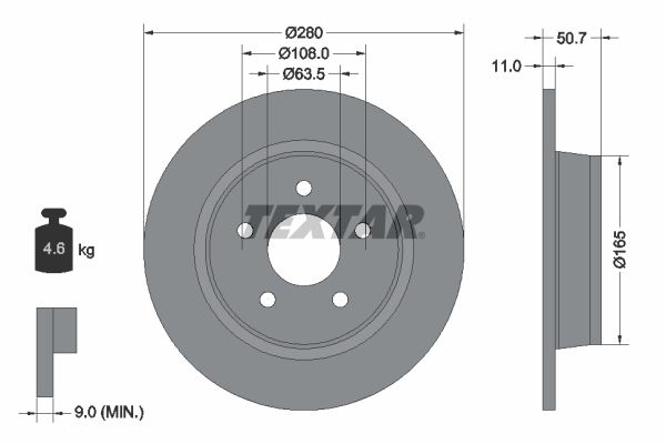 Brake Disc TEXTAR 92238903