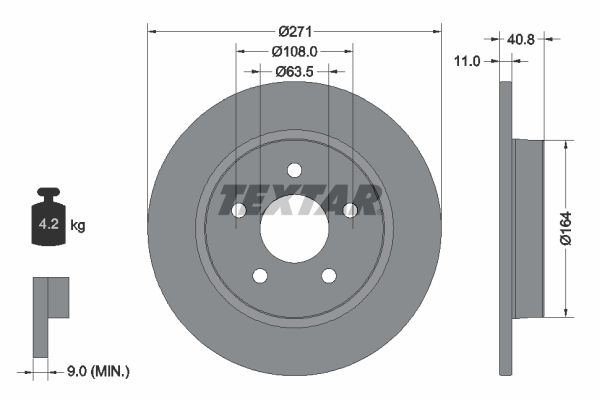 Brake Disc TEXTAR 92239003