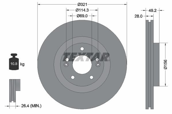 Brake Disc TEXTAR 92242905