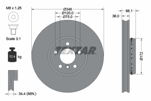 Brake Disc TEXTAR 92253725