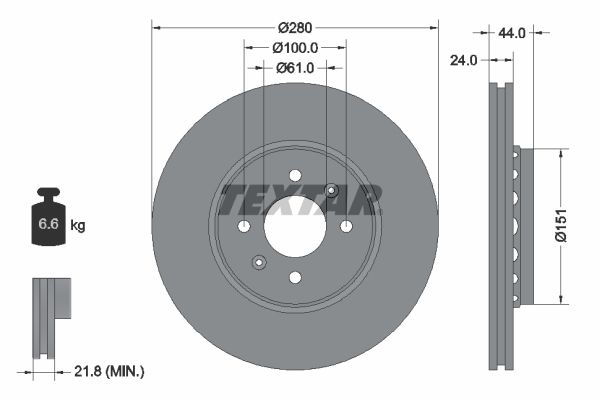 Brake Disc TEXTAR 92254603