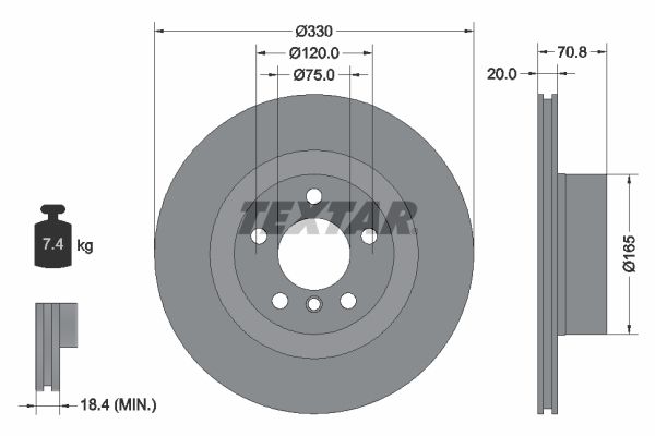 Brake Disc TEXTAR 92256303