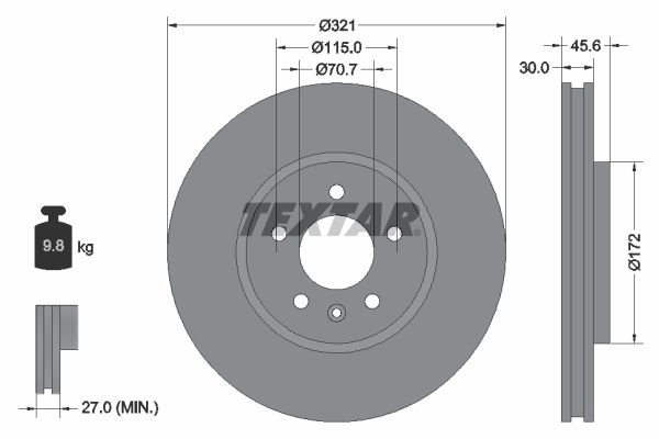 Brake Disc TEXTAR 92256803