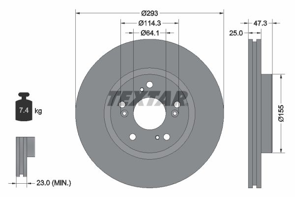 Brake Disc TEXTAR 92257303