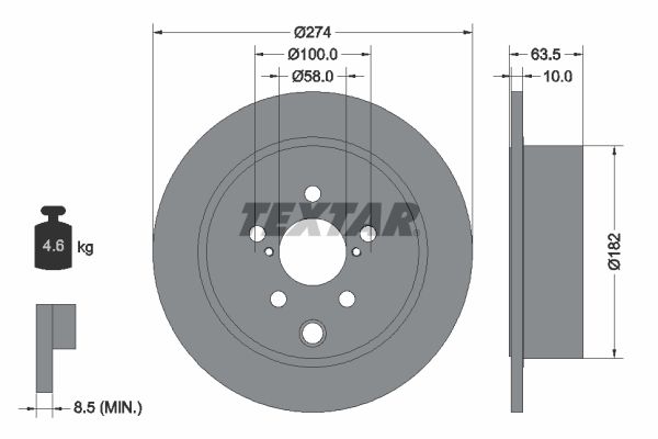 Гальмівний диск TEXTAR 92262003
