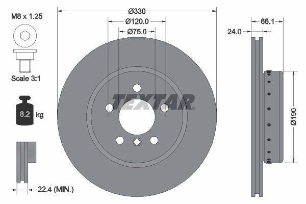 Brake Disc TEXTAR 92265825