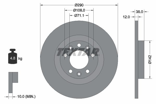 Гальмівний диск TEXTAR 92267303