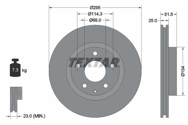 Гальмівний диск TEXTAR 92267603