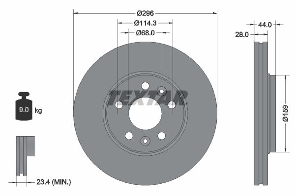 Brake Disc TEXTAR 92268803