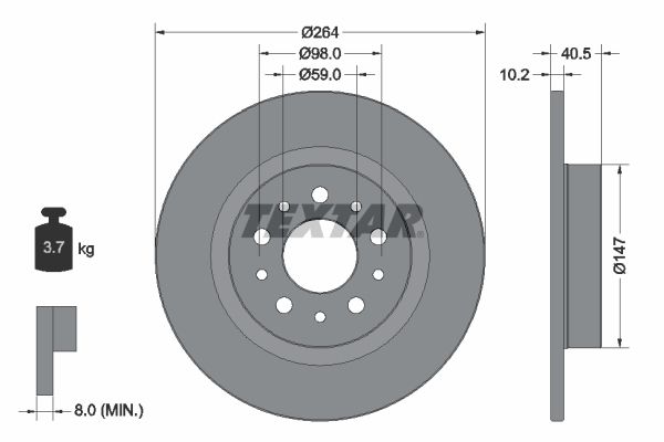 Brake Disc TEXTAR 92271703