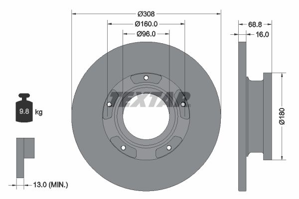 Brake Disc TEXTAR 92273903