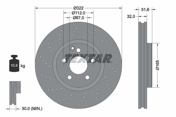 Brake Disc TEXTAR 92277705