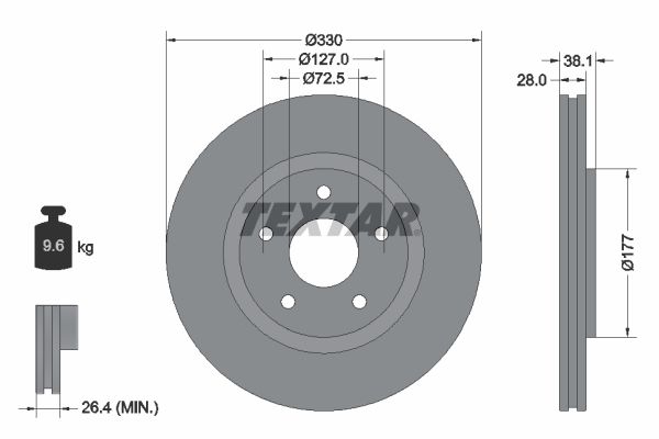 Brake Disc TEXTAR 92278905