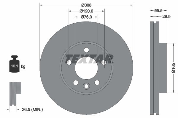 Brake Disc TEXTAR 92279505