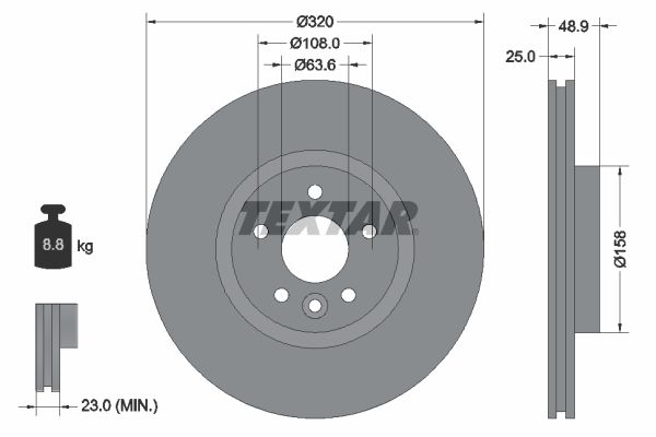 Brake Disc TEXTAR 92282105