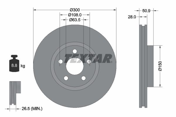 Brake Disc TEXTAR 92283105