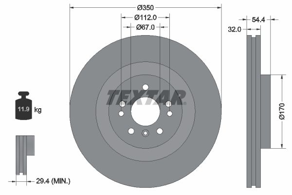 Brake Disc TEXTAR 92284205