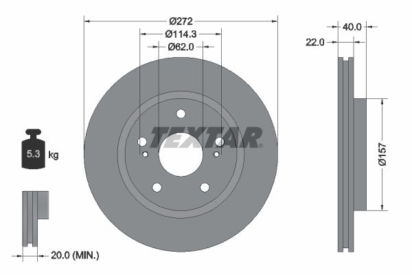 Brake Disc TEXTAR 92289403