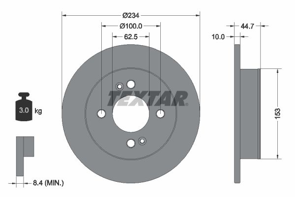 Brake Disc TEXTAR 92291603