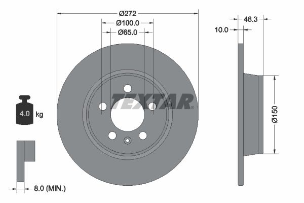 Brake Disc TEXTAR 92292003