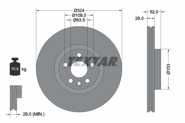 Brake Disc TEXTAR 92293205