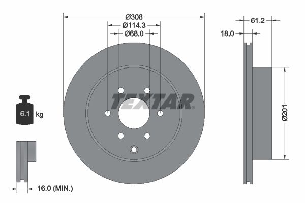 Brake Disc TEXTAR 92296403