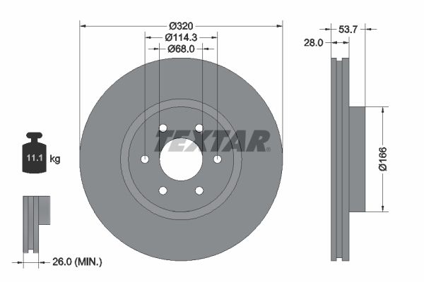 Brake Disc TEXTAR 92296503