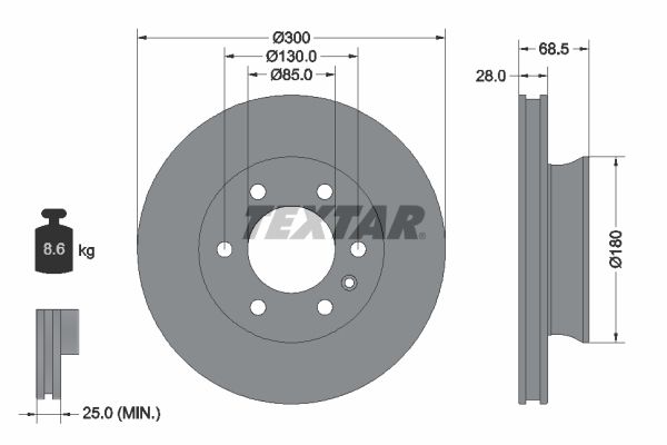 Brake Disc TEXTAR 92301203