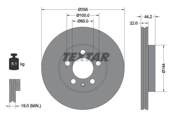 Brake Disc TEXTAR 92303803