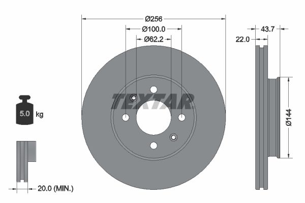 Brake Disc TEXTAR 92304603