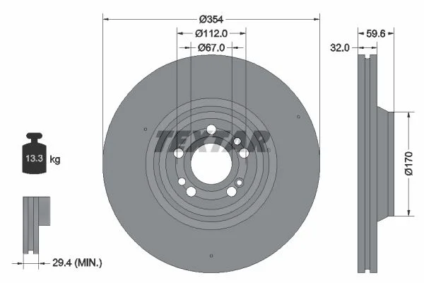 Гальмівний диск TEXTAR 92306005