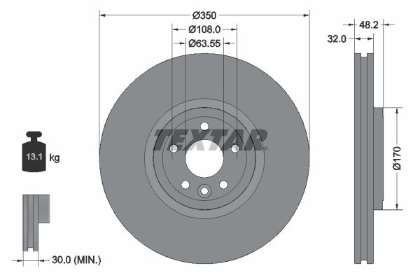 Brake Disc TEXTAR 92308205