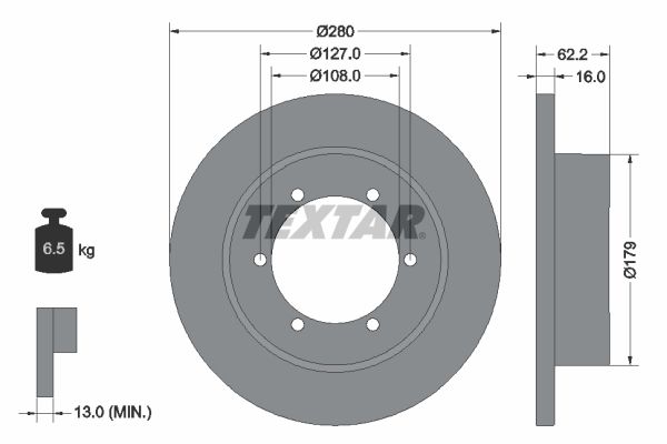 Brake Disc TEXTAR 92308500