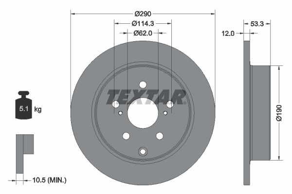 Brake Disc TEXTAR 92314203